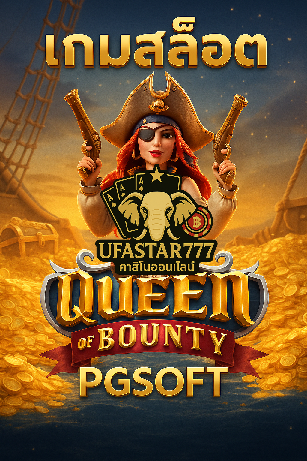 UFASTAR777 เกมสล็อต QUEEN OF BOUNTY PGSOFT ราชินีโจรสลัดแจกทอง