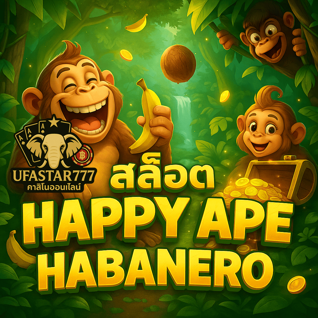 UFASTAR777 สล็อต HAPPY APE HABANERO ลิงฮาแจกไว แตกง่ายสุดปัง